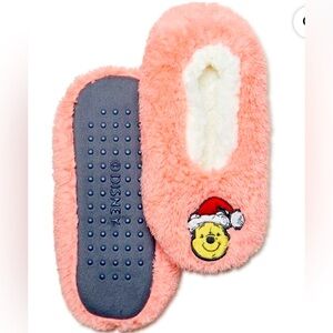 NWT Winnie the Pooh Christmas Sock Slipper Pink Fizzy